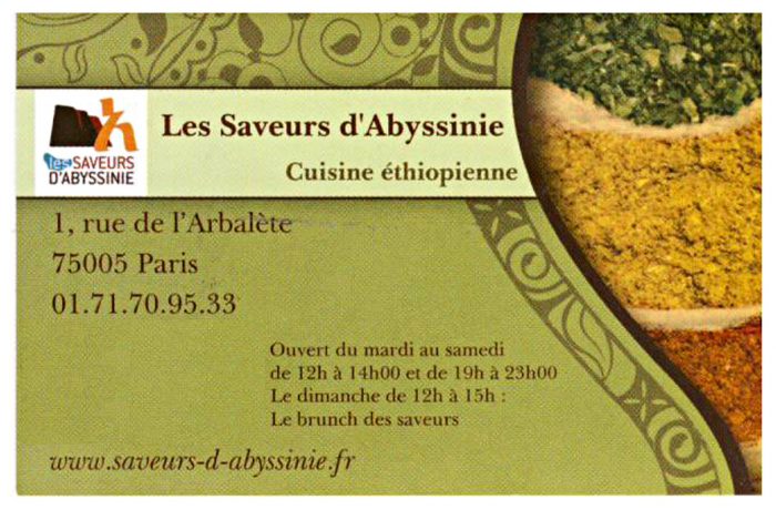 Saveurs d’Abyssinie
